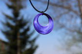 Fialový náhrdelník - Lesní sklo